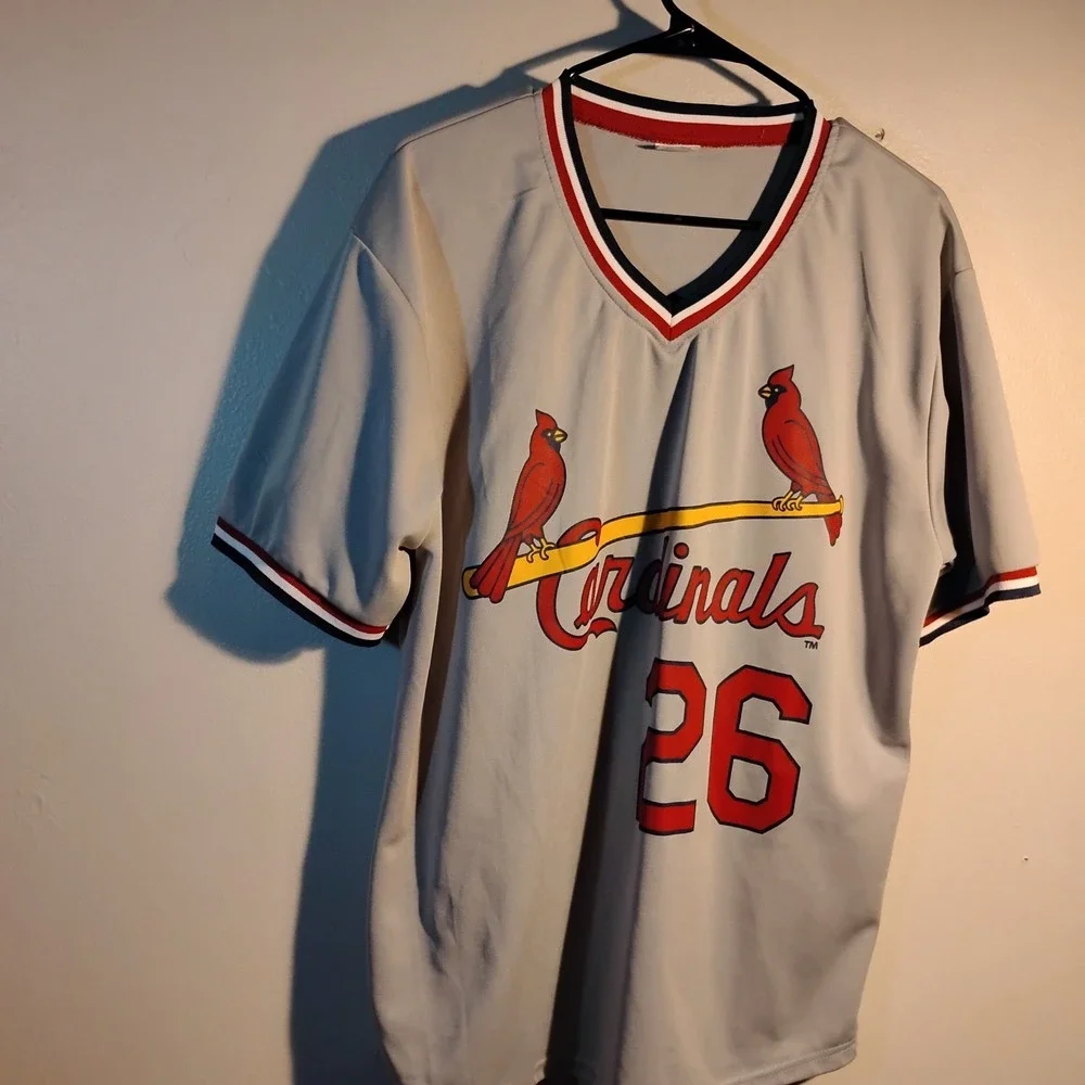 St Louis Cardinals: #26 PENA GREY PULLOVER S/S/ SHIRT: ADULT XL